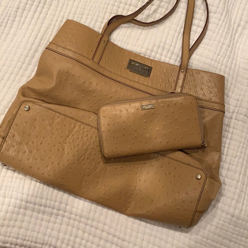 Large Kate Spade Ostrich embossed Satchel